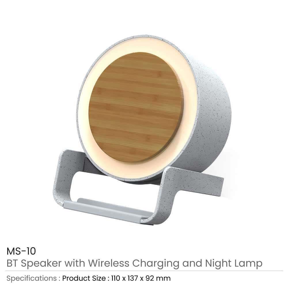 Byft - Wireless Charger w/ Bluetooth Speakers & Lamp - Grey