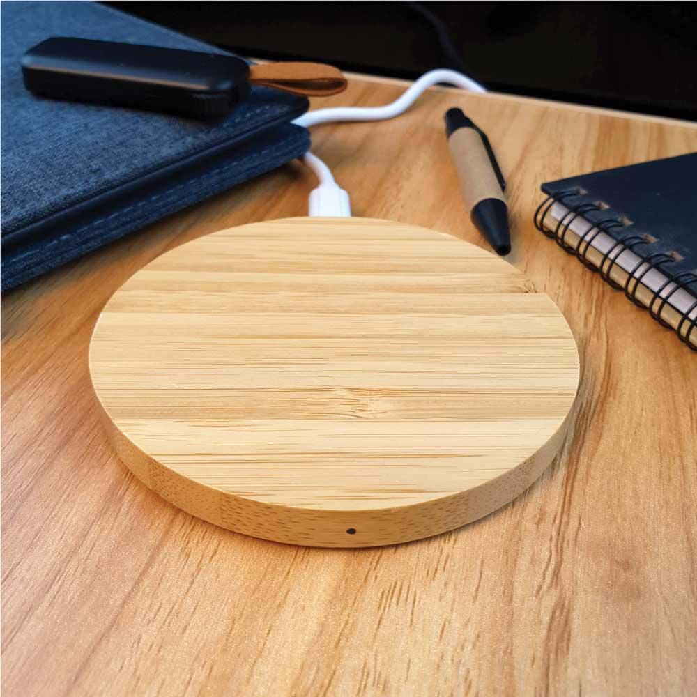 Byft - Wireless Charger Bamboo Round - Natural