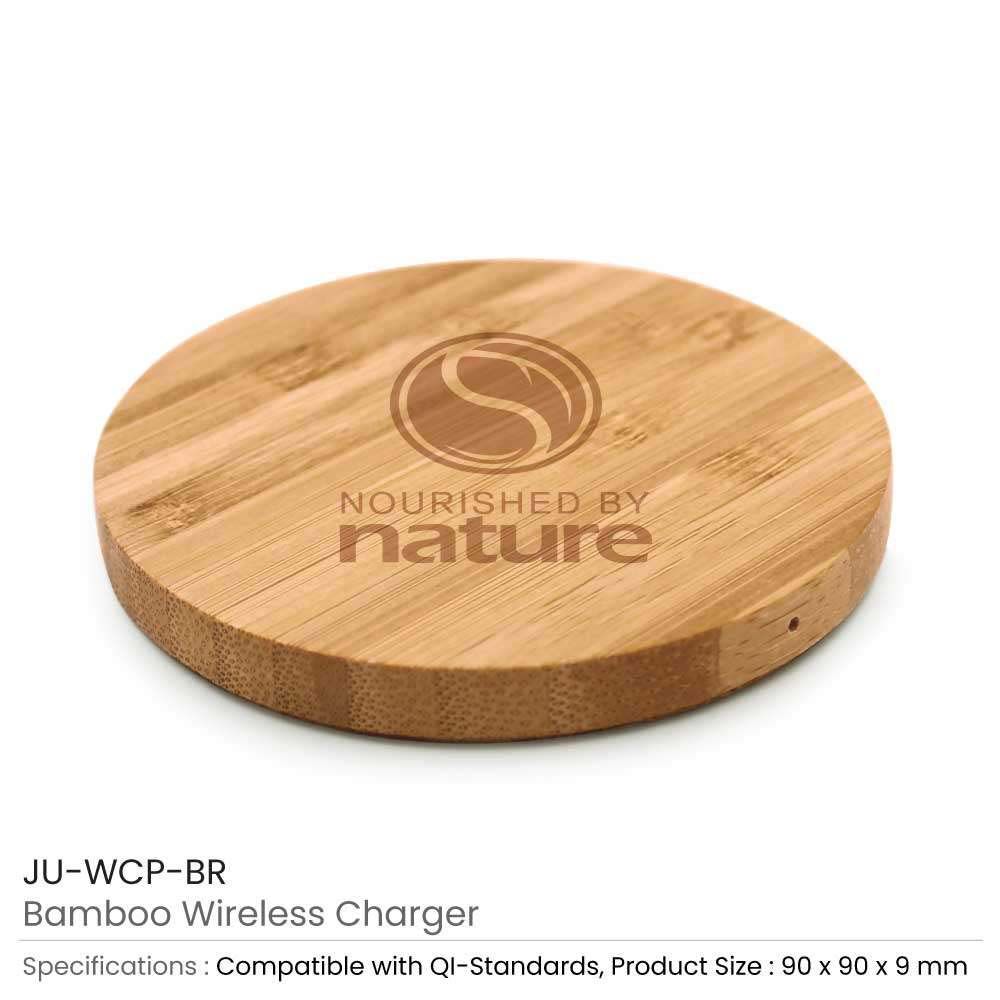 Byft - Wireless Charger Bamboo Round - Natural