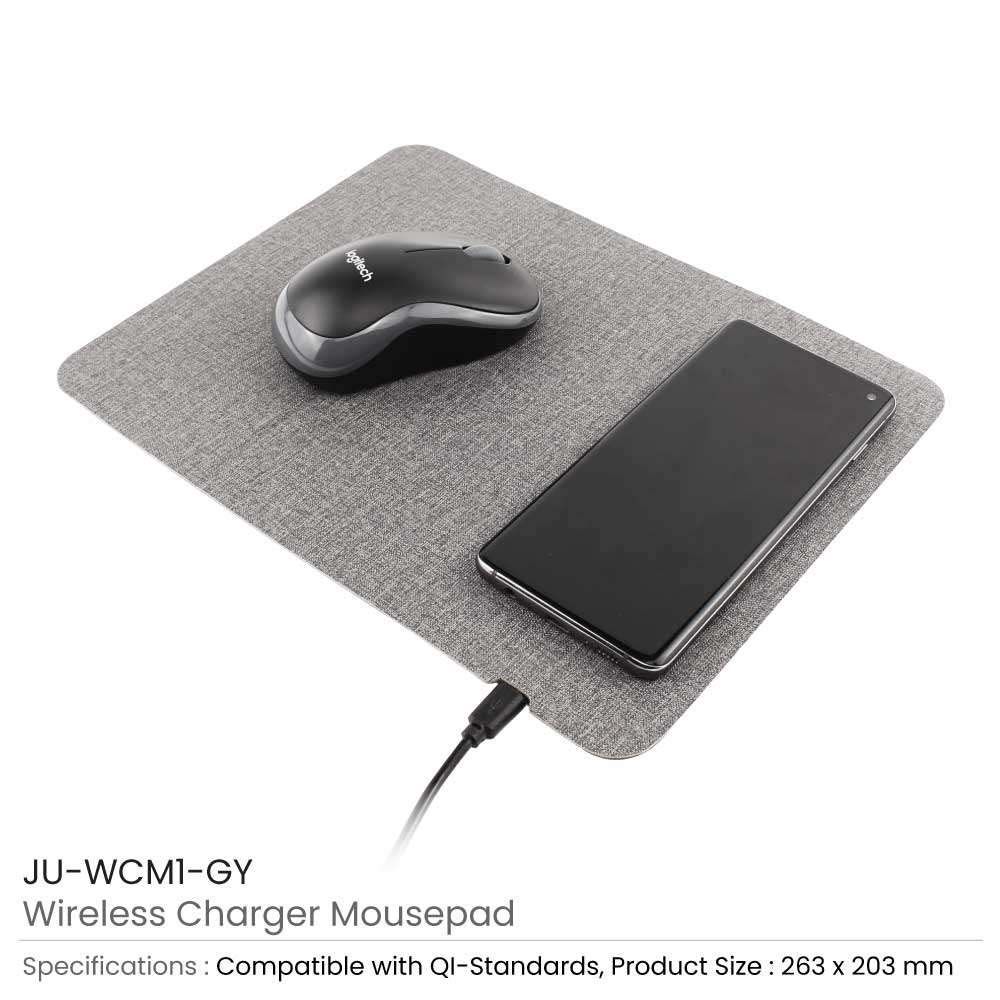 Byft - Wireless Charger With Mousepad - Grey