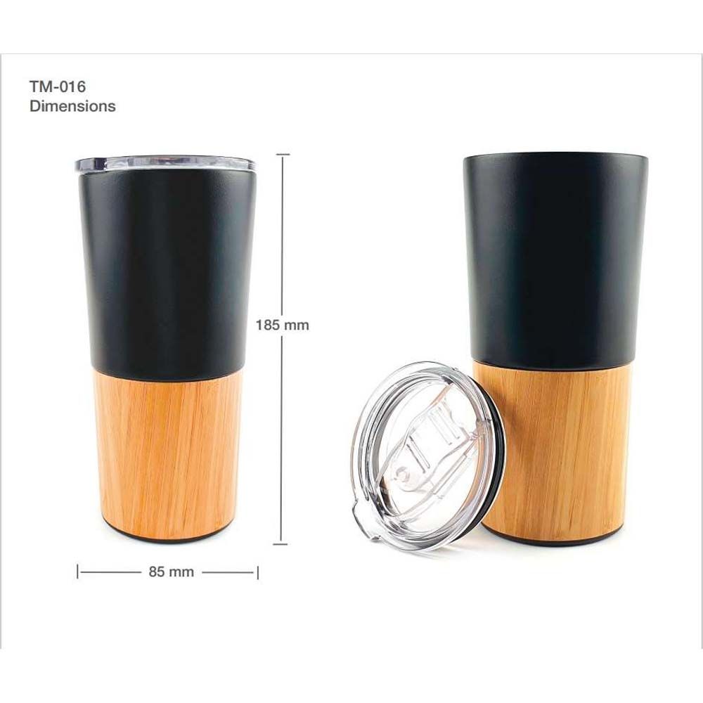 Byft - Travel Tumbler With Bamboo - Natural Black