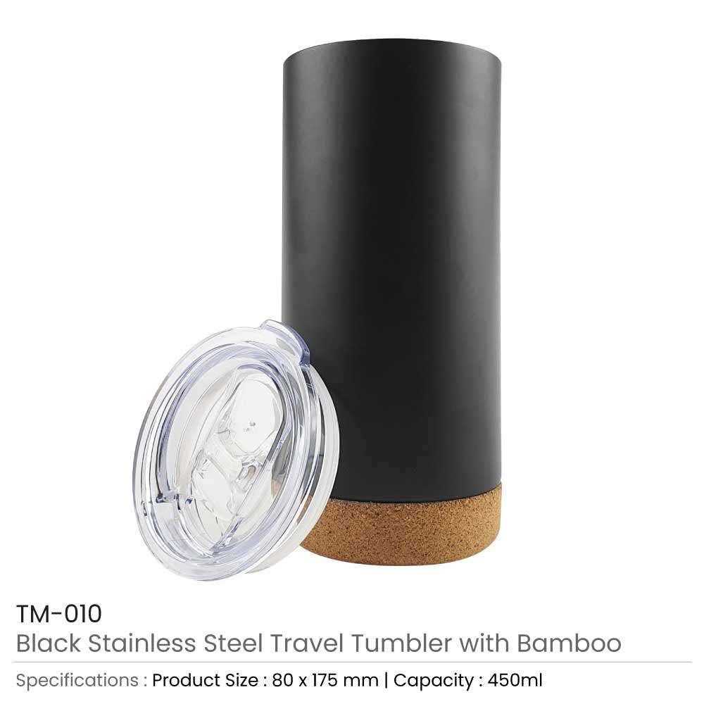 Byft - Travel Tumbler With Cork Base - Black