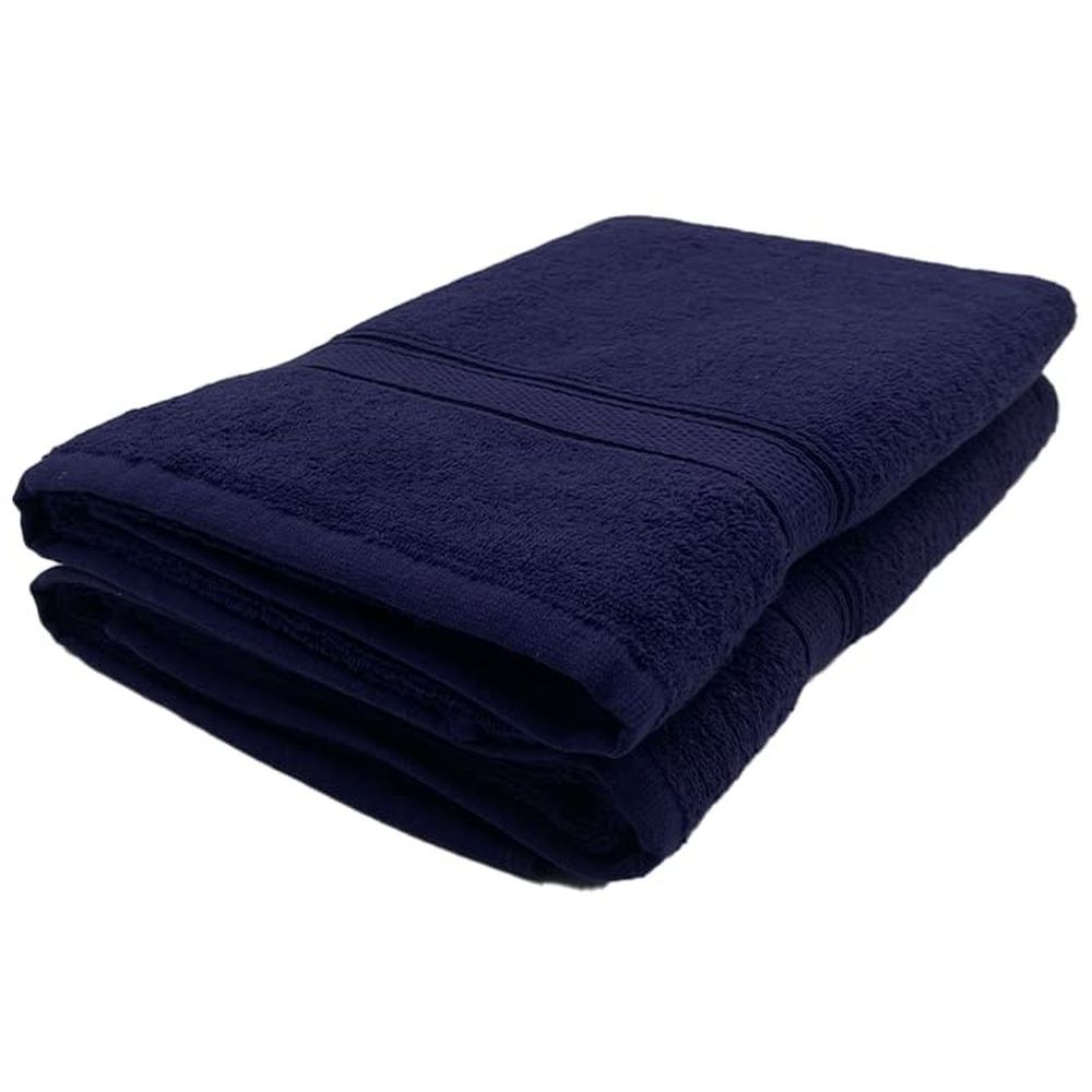 Byft - 100% Cotton Daffodil Bath Towel - 70X140Cm - Set Of 2 - Navy Blue