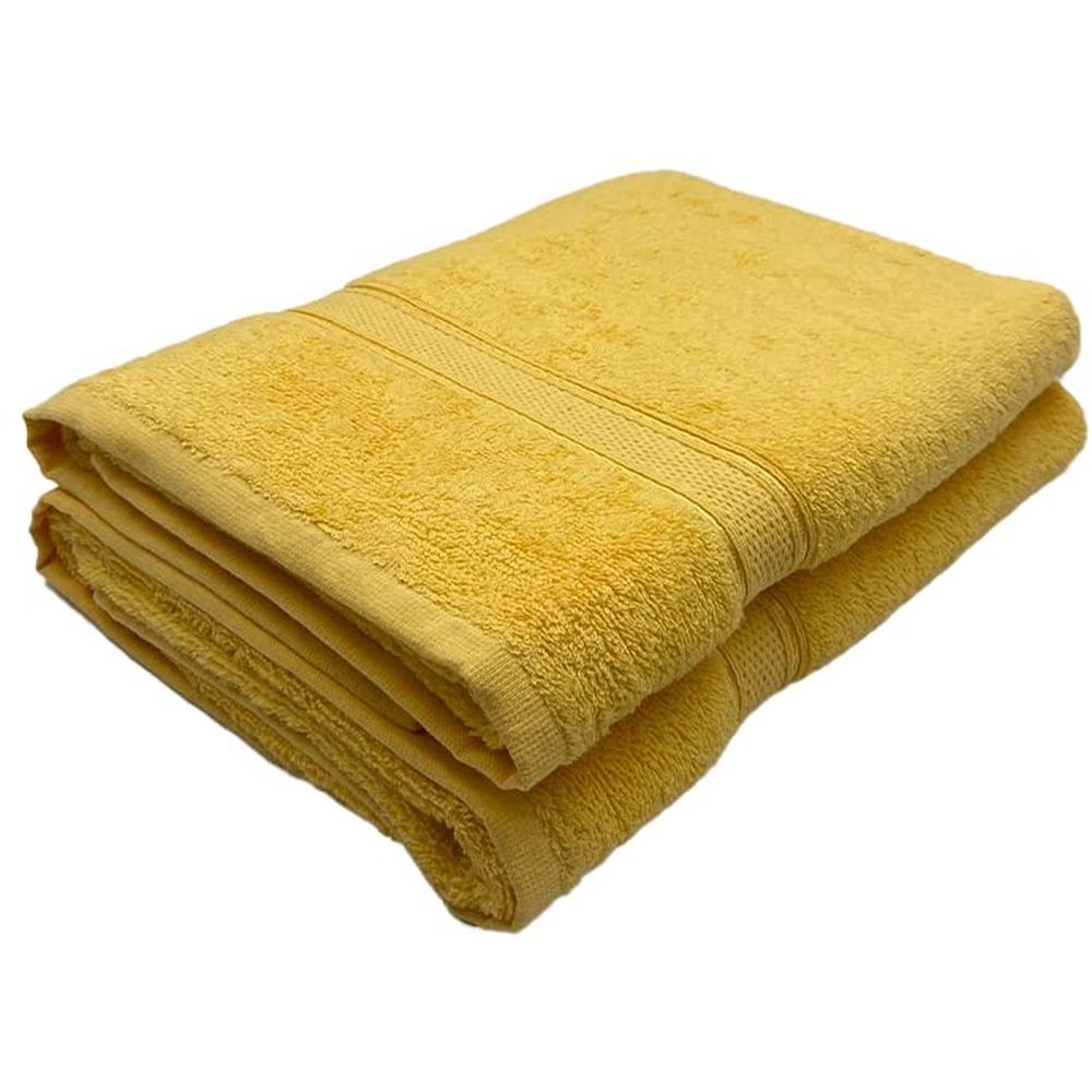 Byft - 100% Cotton Daffodil Bath Towel - 70X140Cm - Set Of 2 - Yellow