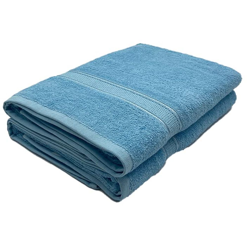 Byft - 100% Cotton Daffodil Bath Towel - 70X140Cm - Set Of 2 - Light Blue