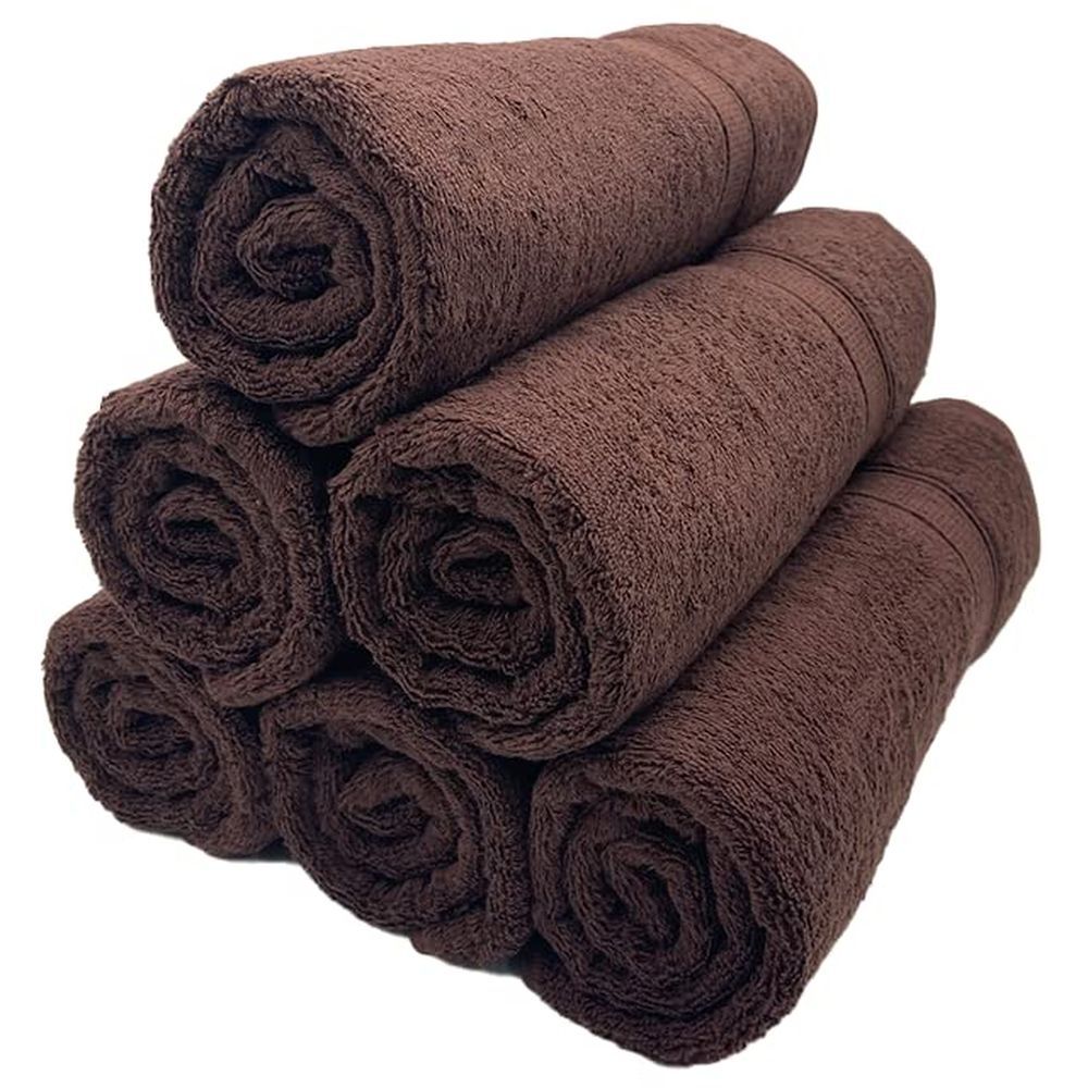 Byft - 100% Cotton Daffodil Bath Towel - 70X140Cm - Set Of 6 - Brown