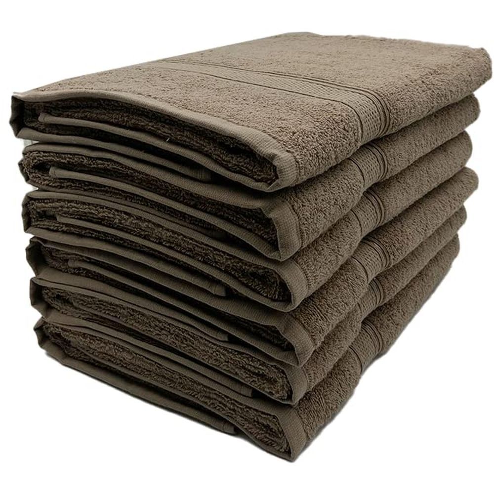 Byft - 100% Cotton Daffodil Bath Towel - 70X140Cm - Set Of 6 - Dark Beige