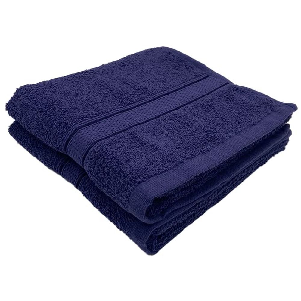 Byft - 100% Cotton Daffodil Hand Towel - 40X60Cm - Set Of 2 - Navy Blue