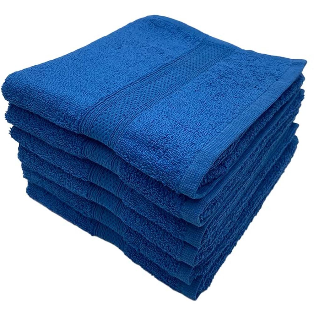 Byft - 100% Cotton Daffodil Hand Towel - 60X110Cm - Set Of 6 - Royal Blue