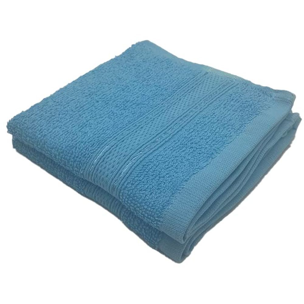 Byft - 100% Cotton Daffodil Washcloth - 30X30Cm - Set Of 2 - Light Blue