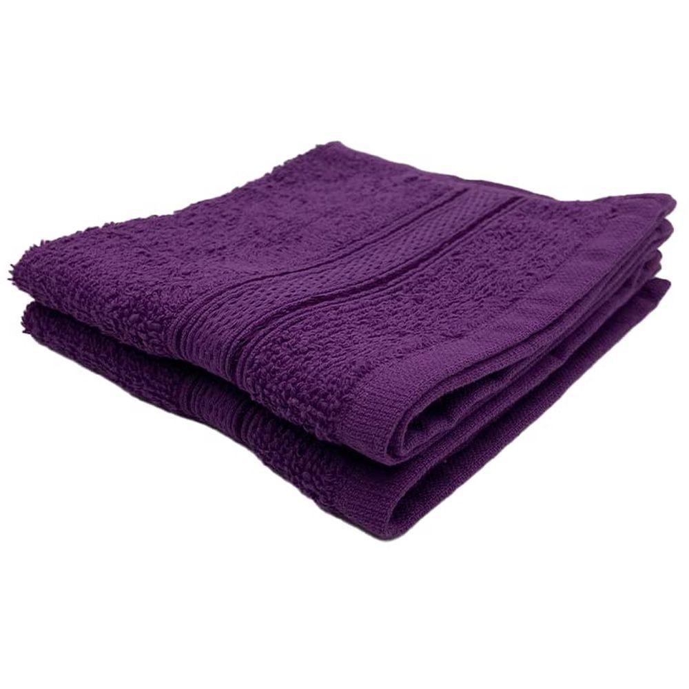 Byft - 100% Cotton Daffodil Washcloth - 30X30Cm - Set Of 2 - Purple