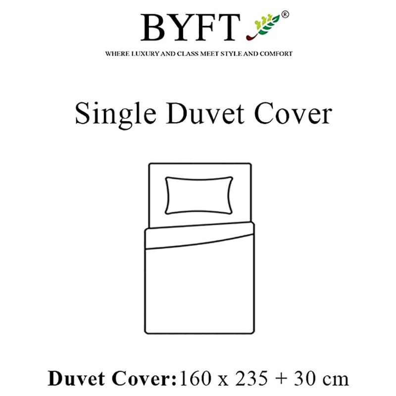 BYFT - Tulip Single Duvet Cover 165 x 245 + 30 cm - White 