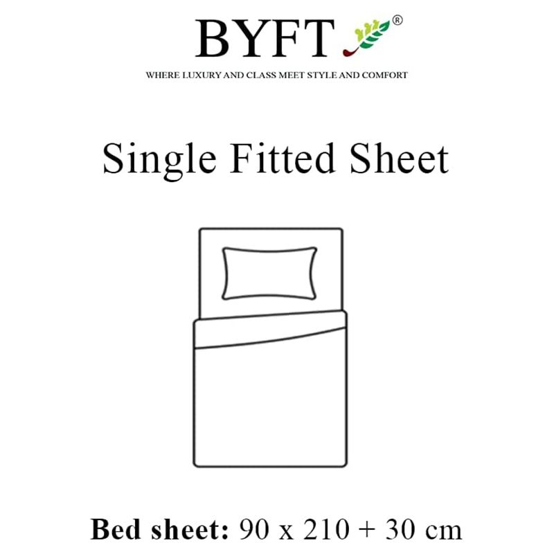 BYFT - Tulip Single Fitted Sheet 90 x 210 + 30 cm - Sea Green 