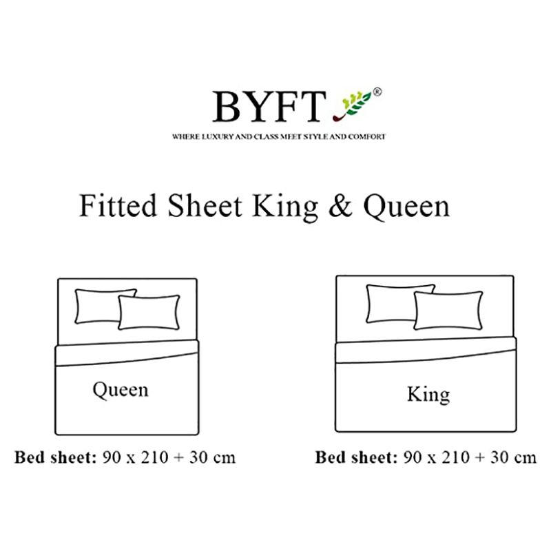 BYFT - Tulip Queen Fitted Sheet 160 x 210 + 30 cm - Sea Green 