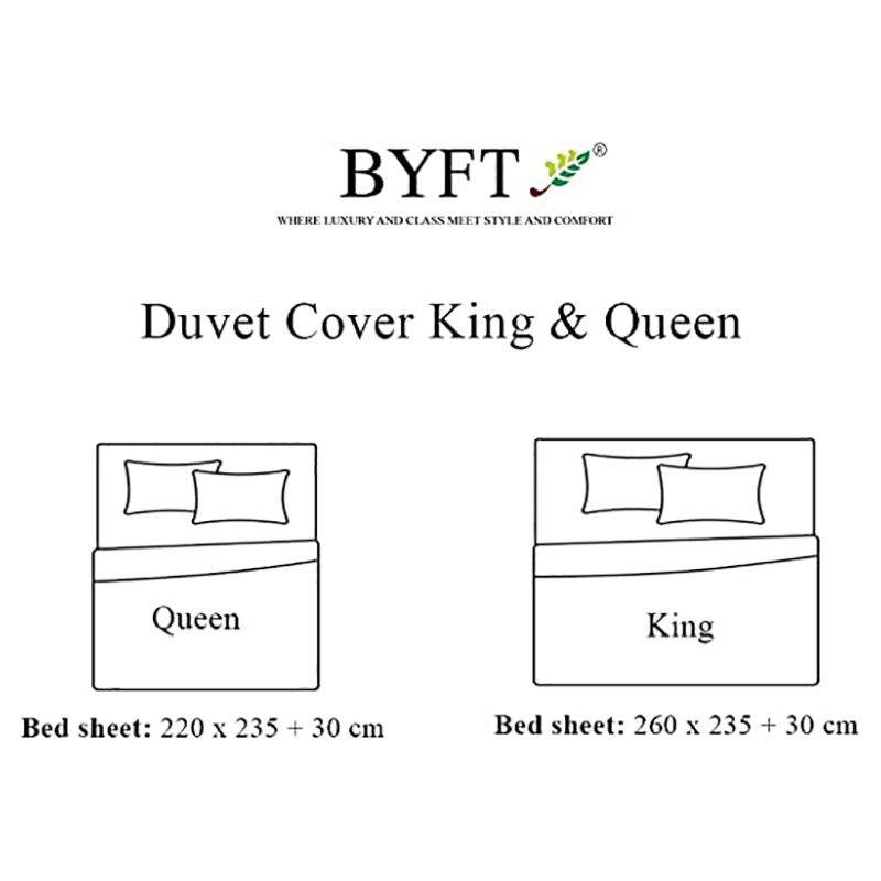 BYFT - Tulip Queen Duvet Cover 225 x 245 + 30 cm - Grey 