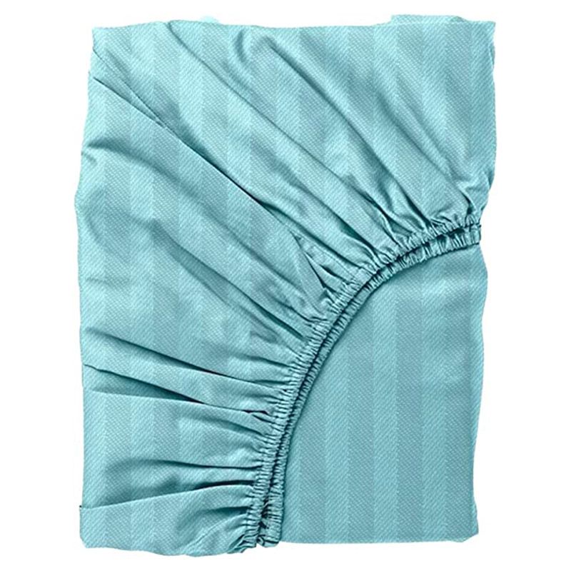 BYFT - Tulip Single Satin Stripe Fitted Sheet 90 x 210 + 30 cm - Sea Green 