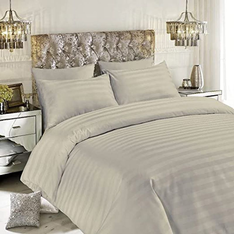 BYFT - Tulip Queen Satin Stripe Duvet Cover 225 x 245 + 30 cm - Sand 