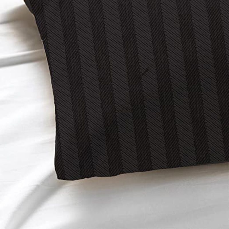 BYFT - Tulip Satin Stripe Pillow Cover 52 x 73 + 12 cm - Charcoal 