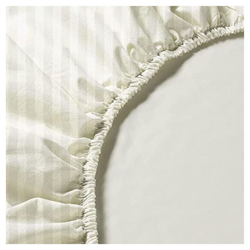 BYFT - Tulip Queen Satin Stripe Fitted Sheet 160 x 210 + 30 cm - Cream 