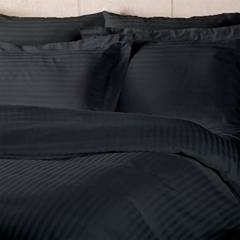 BYFT - Tulip King Satin Stripe Duvet Cover 245 x 265 + 30 cm - Charcoal 