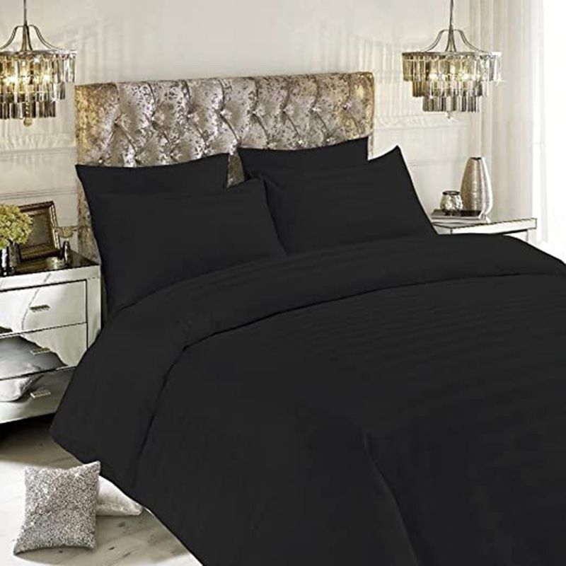 BYFT - Tulip King Satin Stripe Duvet Cover 245 x 265 + 30 cm - Charcoal 