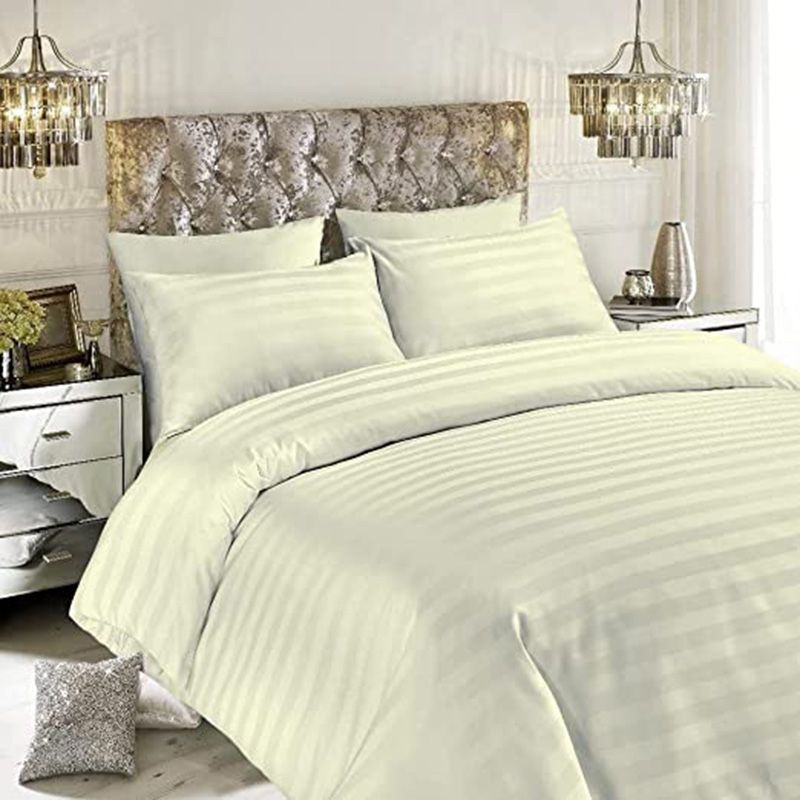 BYFT - Tulip King Satin Stripe Duvet Cover 245 x 265 + 30 cm - Cream 