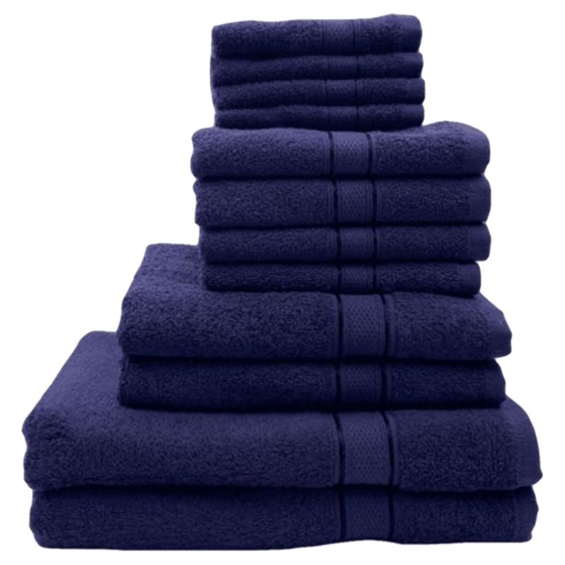 Byft - Daffodil 100% Cotton Bath Linen 16pc-Set 6Y+ - Navy Blue