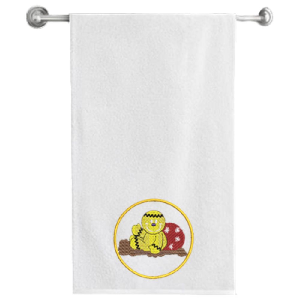 Byft - Iris Embroidered Bath Towel - Gingerbread W/ Ornament