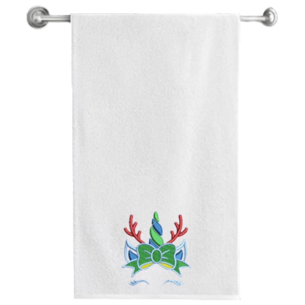 Byft - Iris Embroidered Bath Towel - Reindeer Unicorn