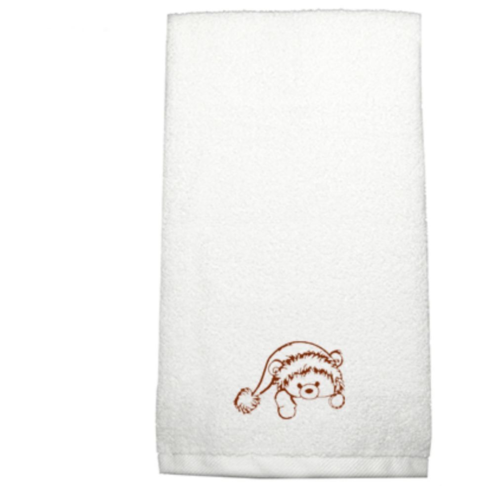 Byft - Iris Embroidered Hand Towel - Teddybear W/ Christmas Cap