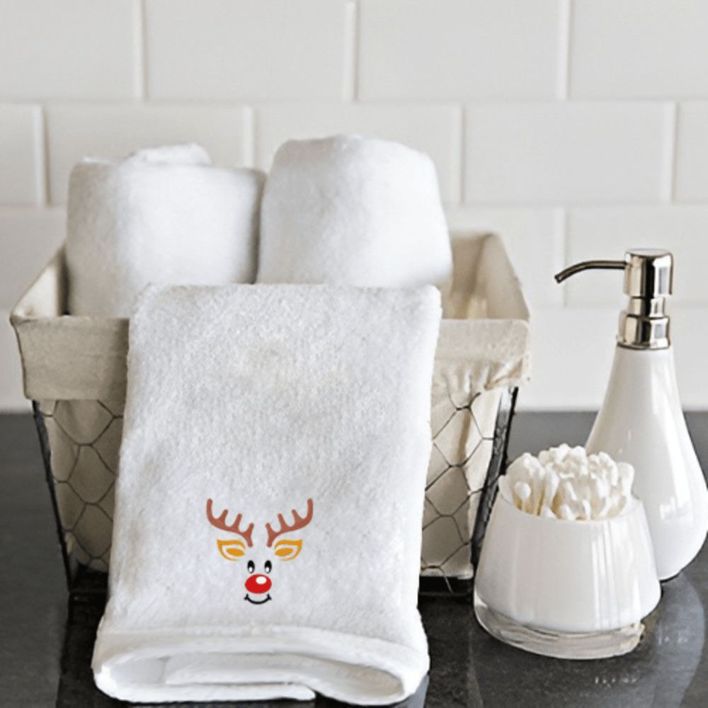 Byft - Iris Embroidered Hand Towel - Reindeer