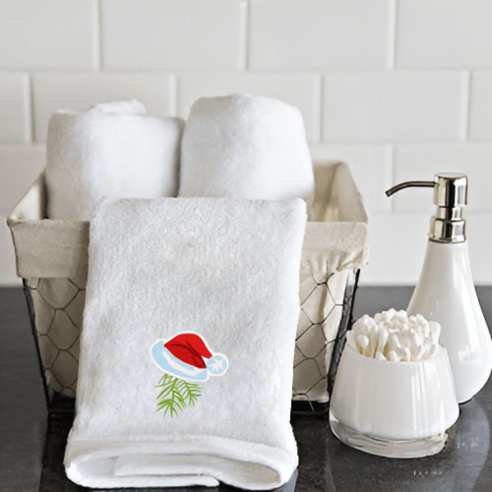 Byft - Iris Embroidered Hand Towel - Christmas Cap