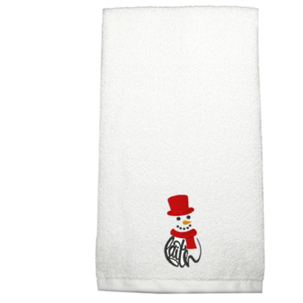 Byft - Iris Embroidered Hand Towel - Faith Snowman