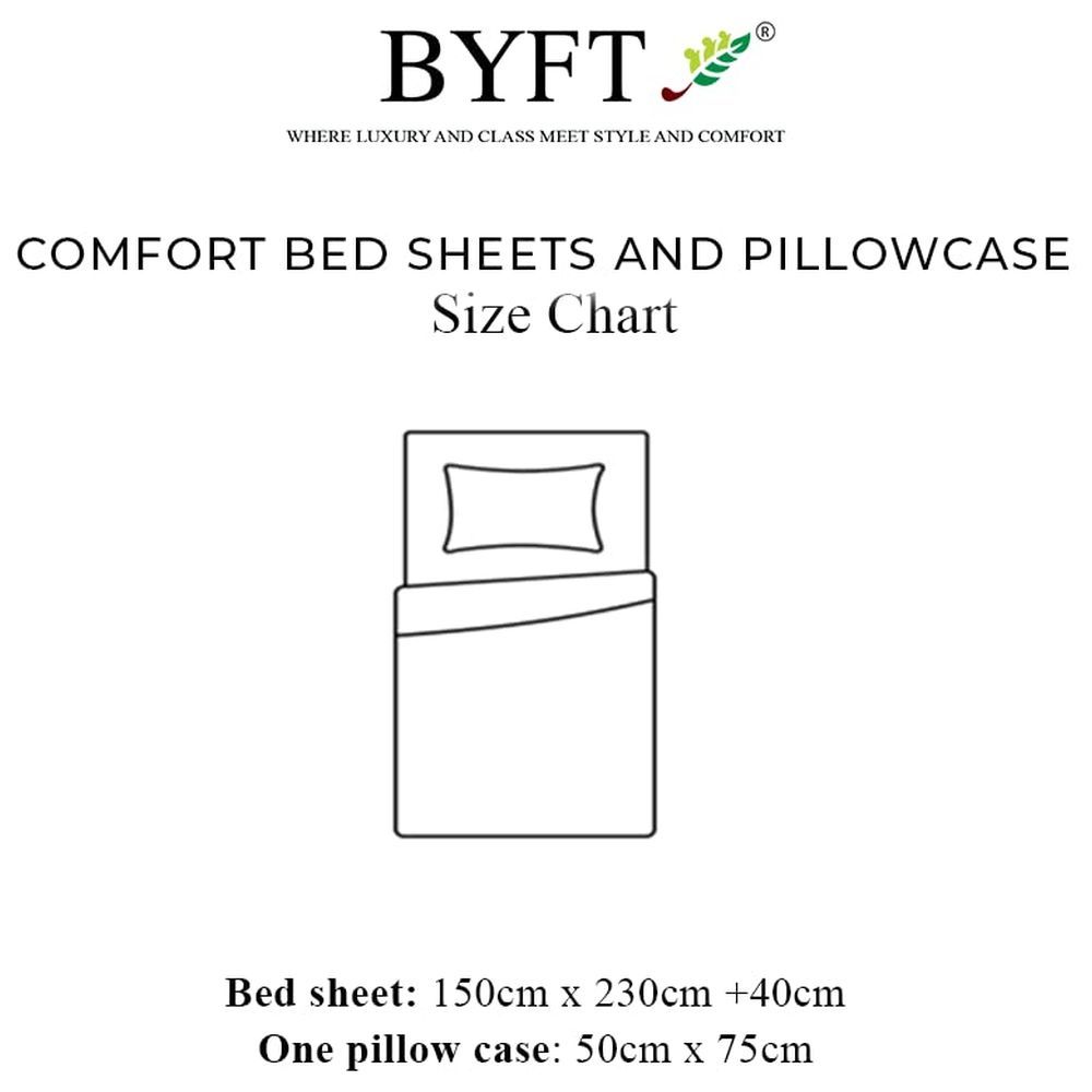 Byft - Orchard Jaipuri Printed Single Sheet & Pillowcase - Cream