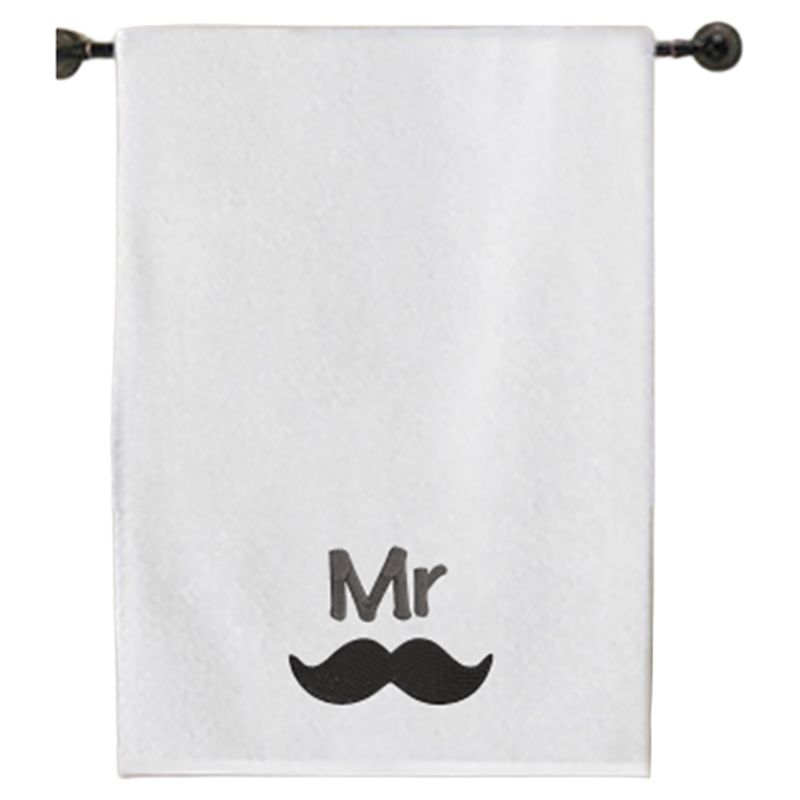 Byft - Iris Embroidered Mr. Moustache Bath Towel