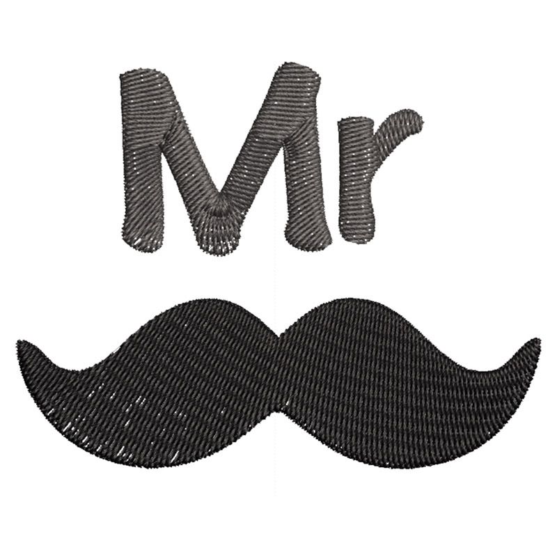 بي واي أف تي - منشفة استحمام مطرزة - Mr. Moustache