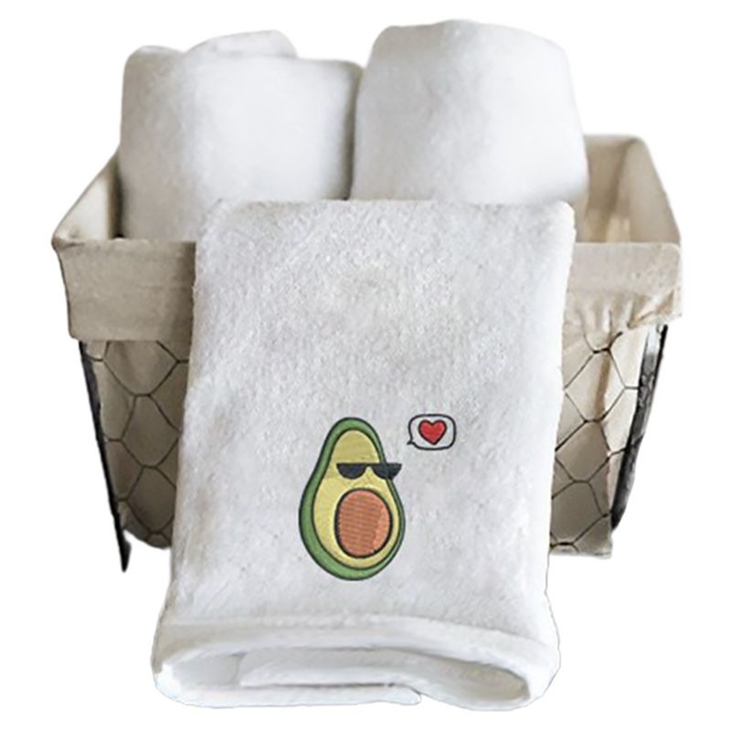 Byft - Iris Embroidered Avocado w/ Pit Hand Towel