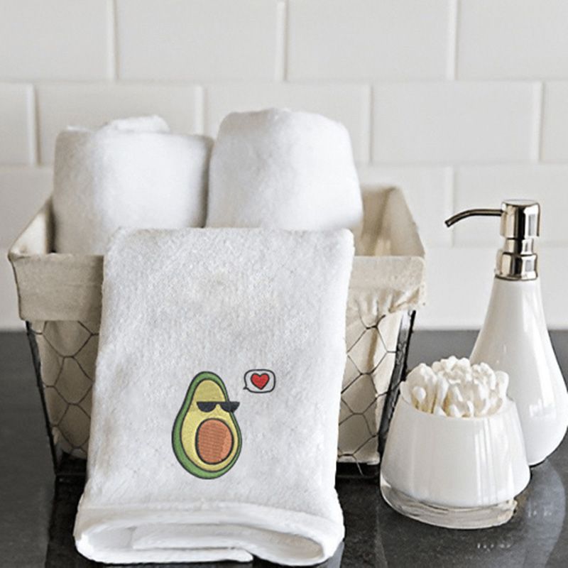 Byft - Iris Embroidered Avocado w/ Pit Hand Towel