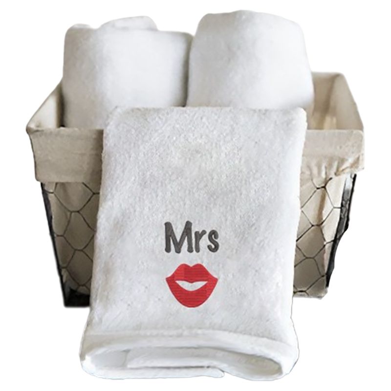 Byft - Iris Embroidered Mrs. Lips Hand Towel