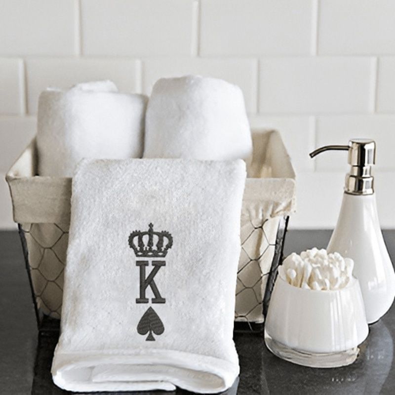 Byft - Iris Embroidered Crown King Spades Bath Towel