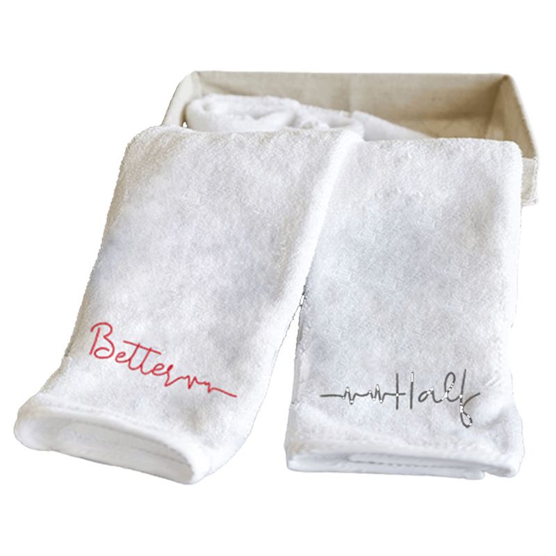 Byft - Iris Embroidered Better Half Hand Towel