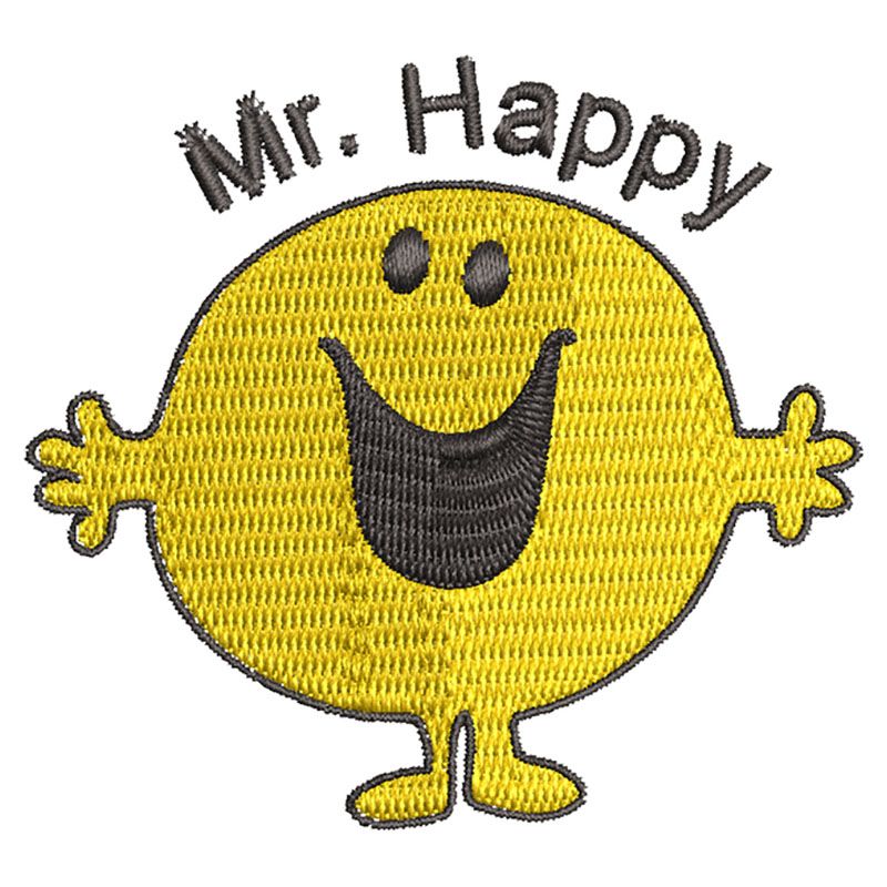 بي واي أف تي - منشفة يد مطرزة - Mr. Happy