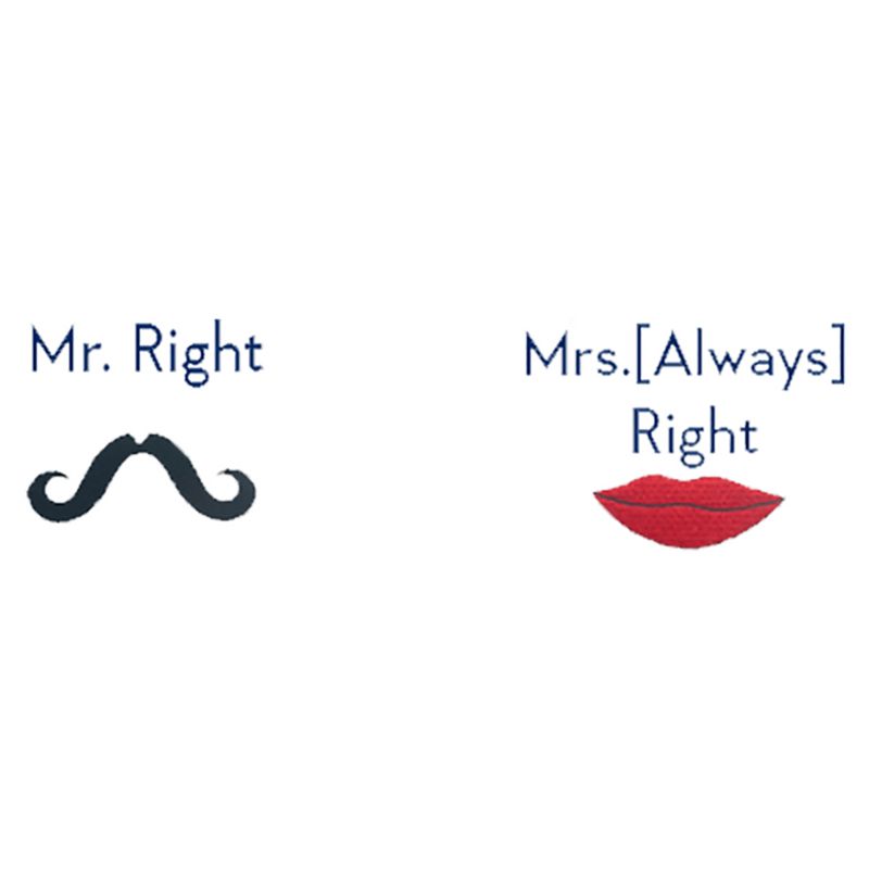 بي واي أف تي - أرواب استحمام مطرزة - Mr. Right & Mrs. Always