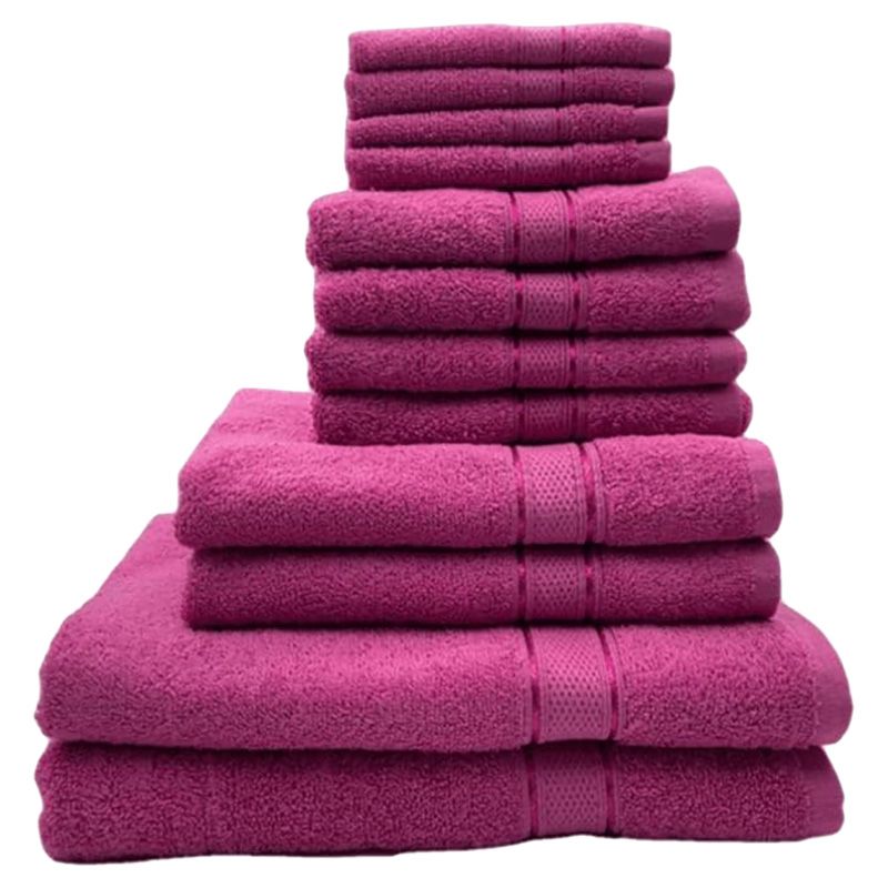 Byft - Daffodil 100% Cotton Bath Linen 16pc-Set 6Y+ - Fuchsia Pink