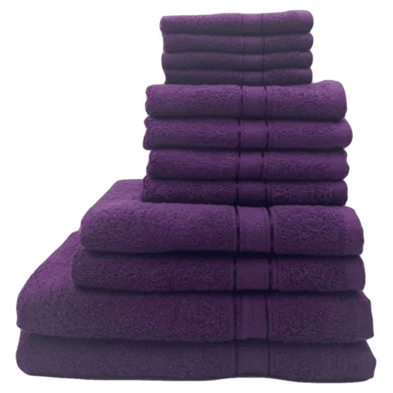 Byft - Daffodil 100% Cotton Bath Linen 16pc-Set 8Y+ - Purple