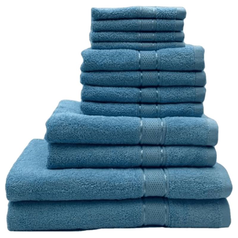 Byft - Daffodil 100% Cotton Bath Linen 16pc-Set 10Y+ - Light Blue