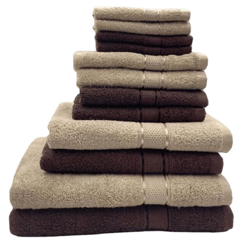 Byft - Daffodil 100% Cotton Bath Linen 16pc-Set 6Y+ - Beige/Brown