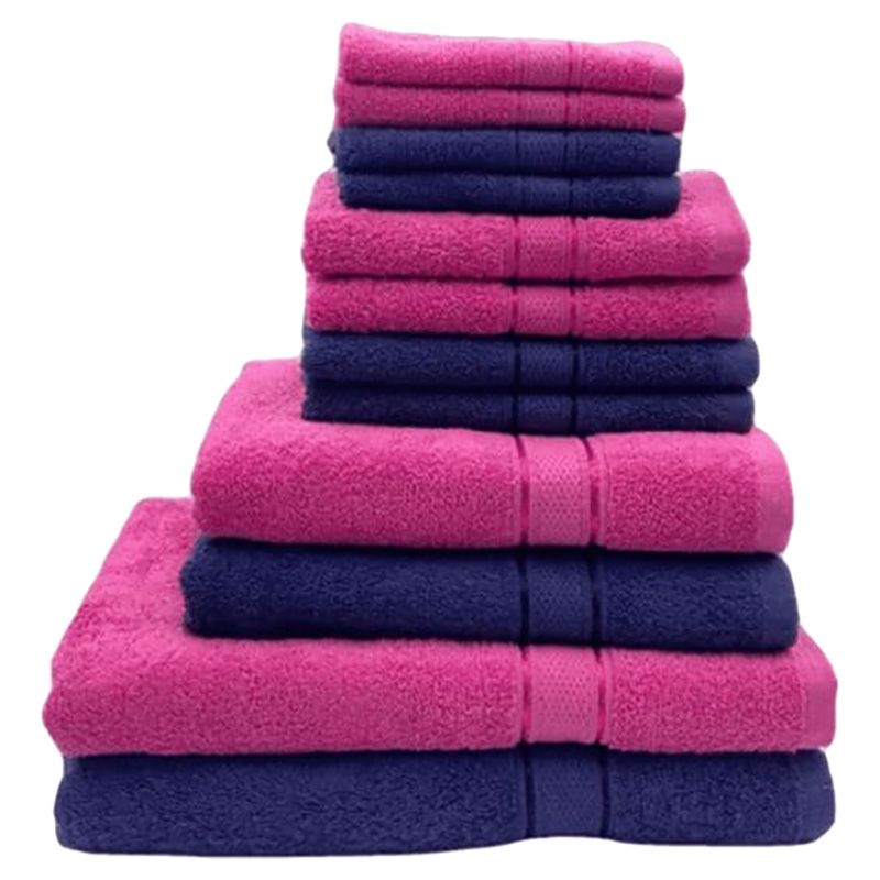 Byft - Daffodil 100% Cotton Bath Linen 16pc-Set 6Y+ - Pink/Blue