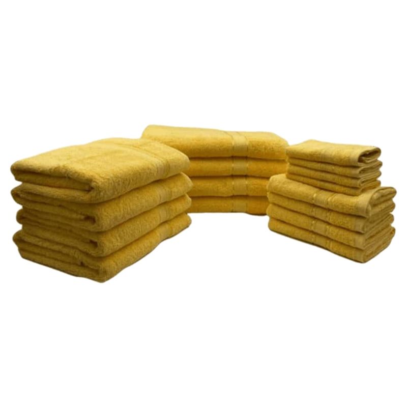 Byft - Daffodil 100% Cotton Bath Linen 16pc-Set - Yellow