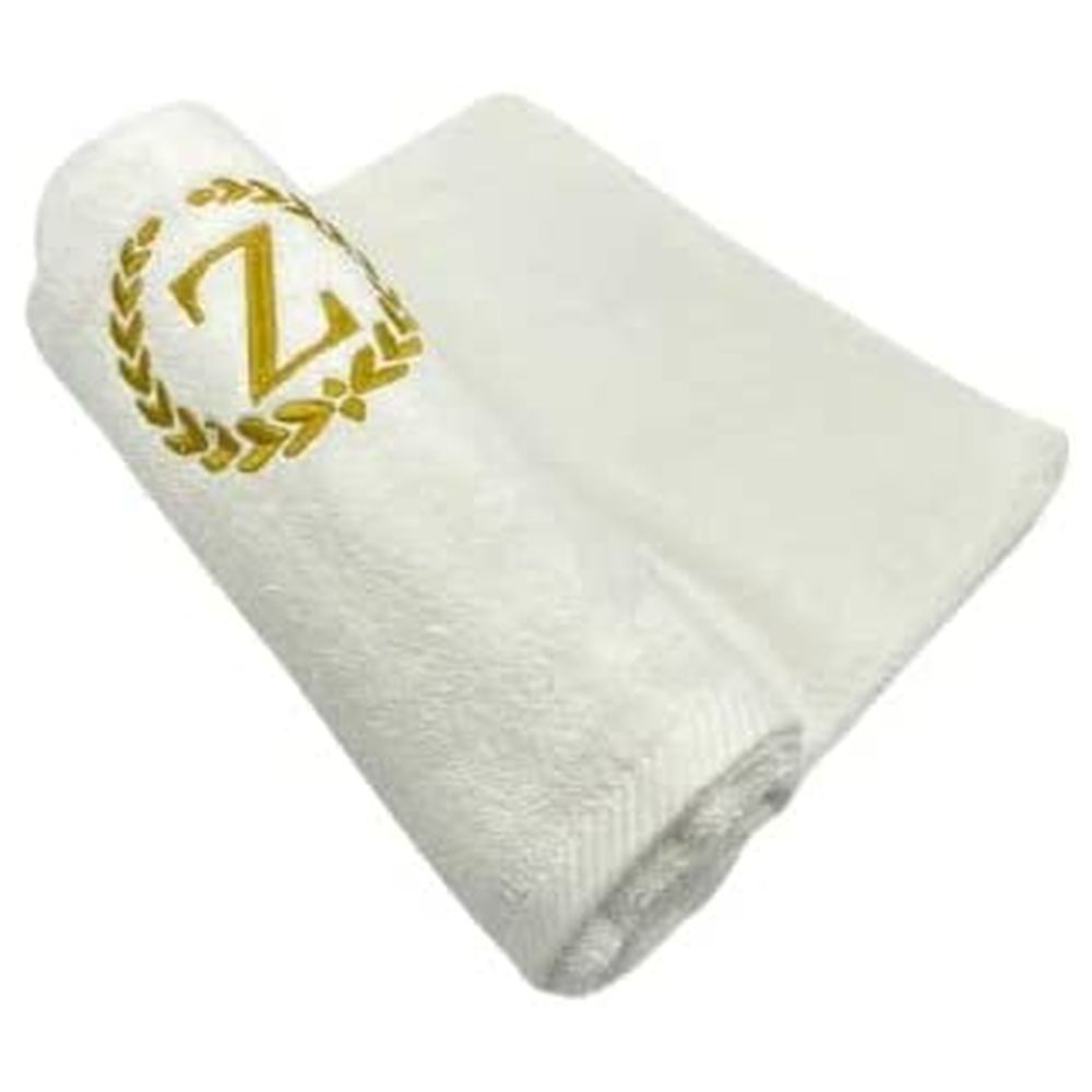 BYFT - Embroidered "Z" Monogrammed Hand Towel - White